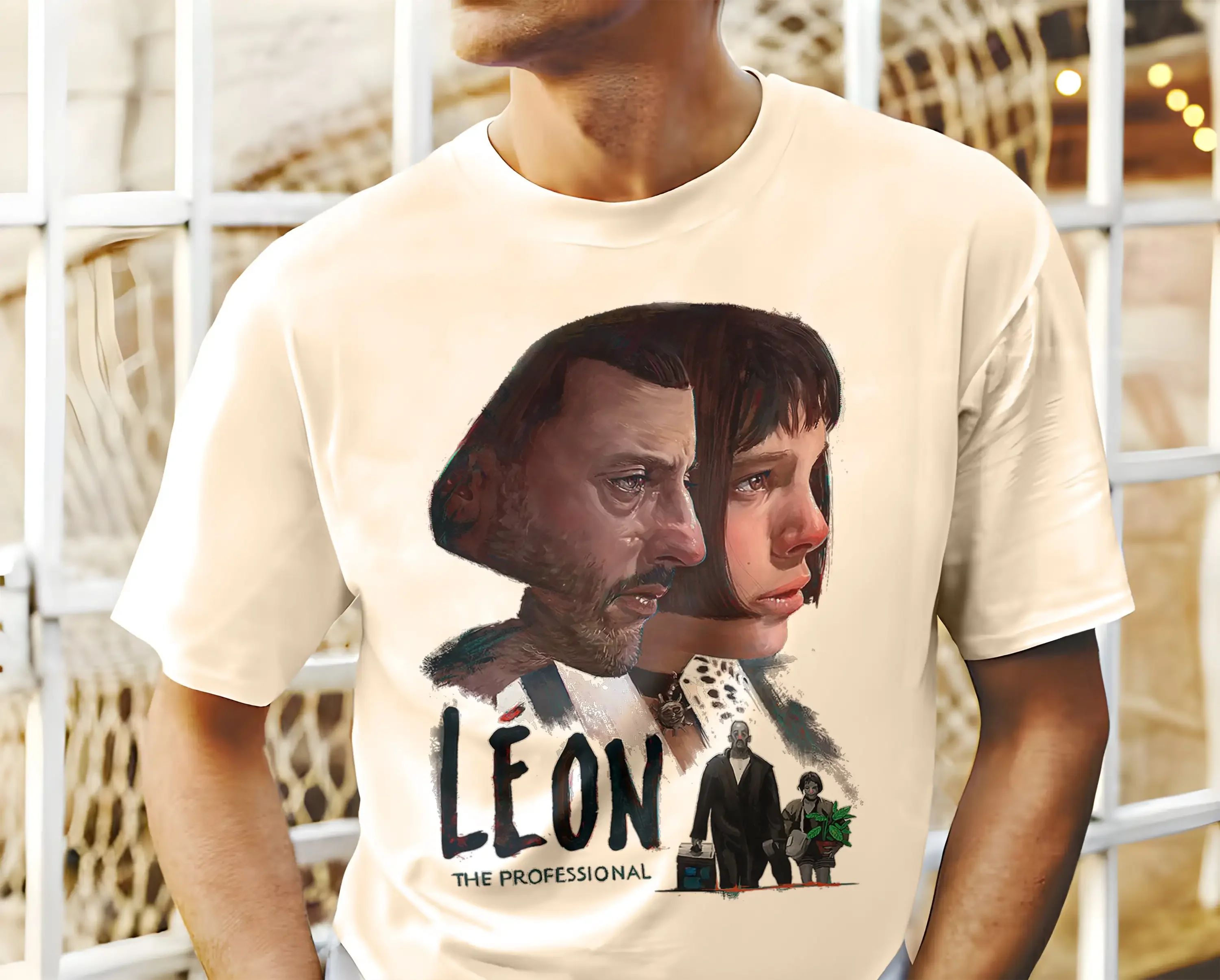 Фото Классическая футболка с постером фильма Leon The Professional V2, все размеры S-5XL №1