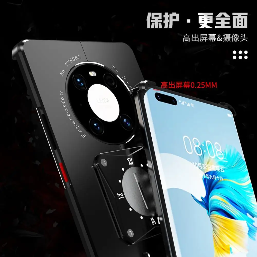 Shockproof Case For Huawei P40 Pro Case Luxury Metal Back Cover Mechanical Funda For Huawei Mate 30 Mate30 Pro Plus Cases Coque