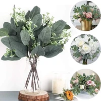 artificial eucalyptus leaves stems eucalipto branches artificial plants for floral bouquets wedding holiday greenery decor