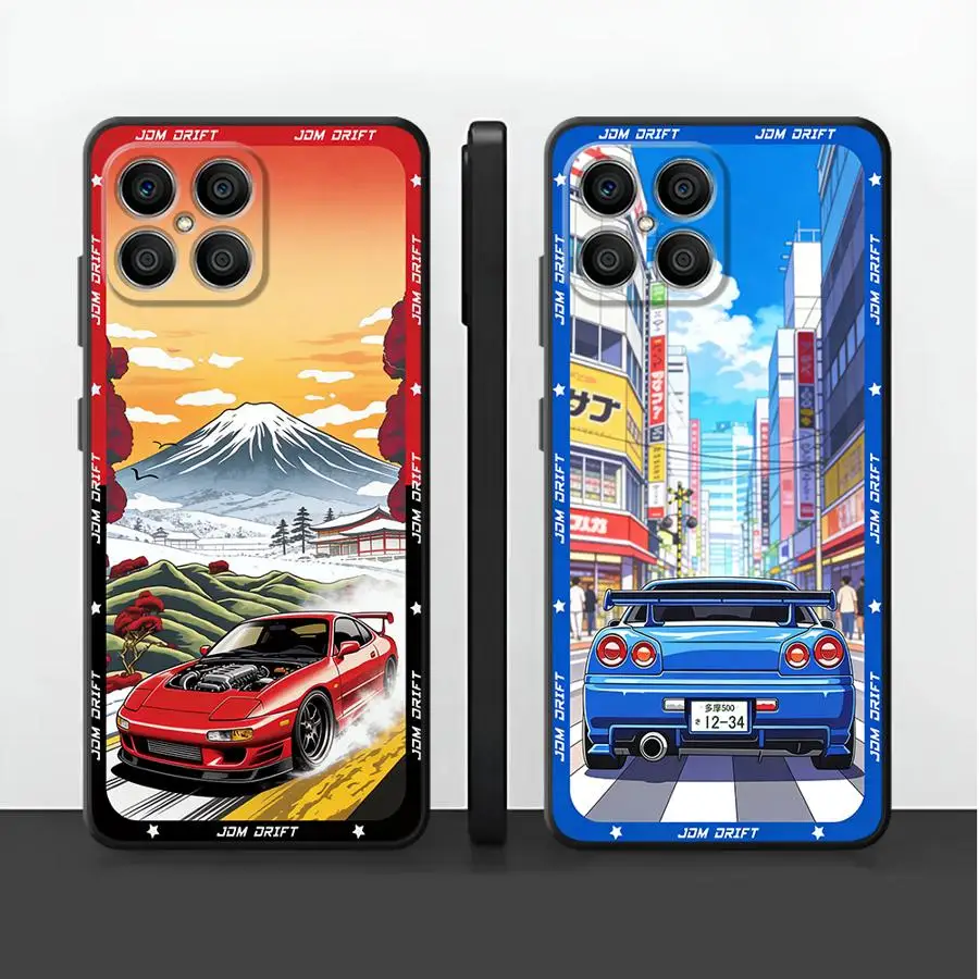 Фото Чехол для Honor 8X X7 200 400 Lite X5b 90 70 X6 Magic5Lite X8 X9a, чехол для телефона JDM Sport Car №1