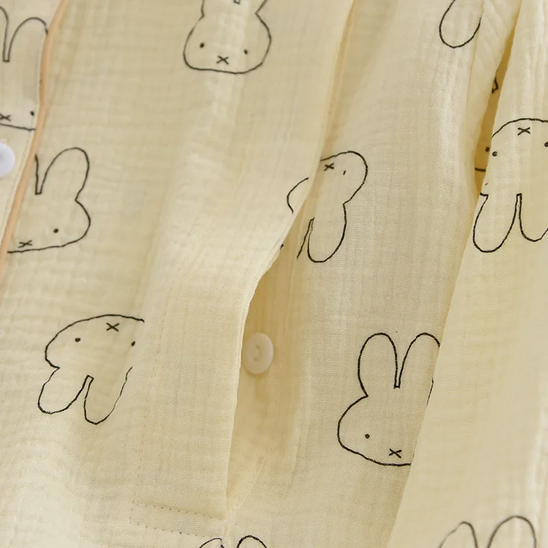 Pajamas for Woman Spring and Autumn Confinement Clothes with Turn-down Collar Summer Thin Cardigan Maternity Home Soft Sleepwear