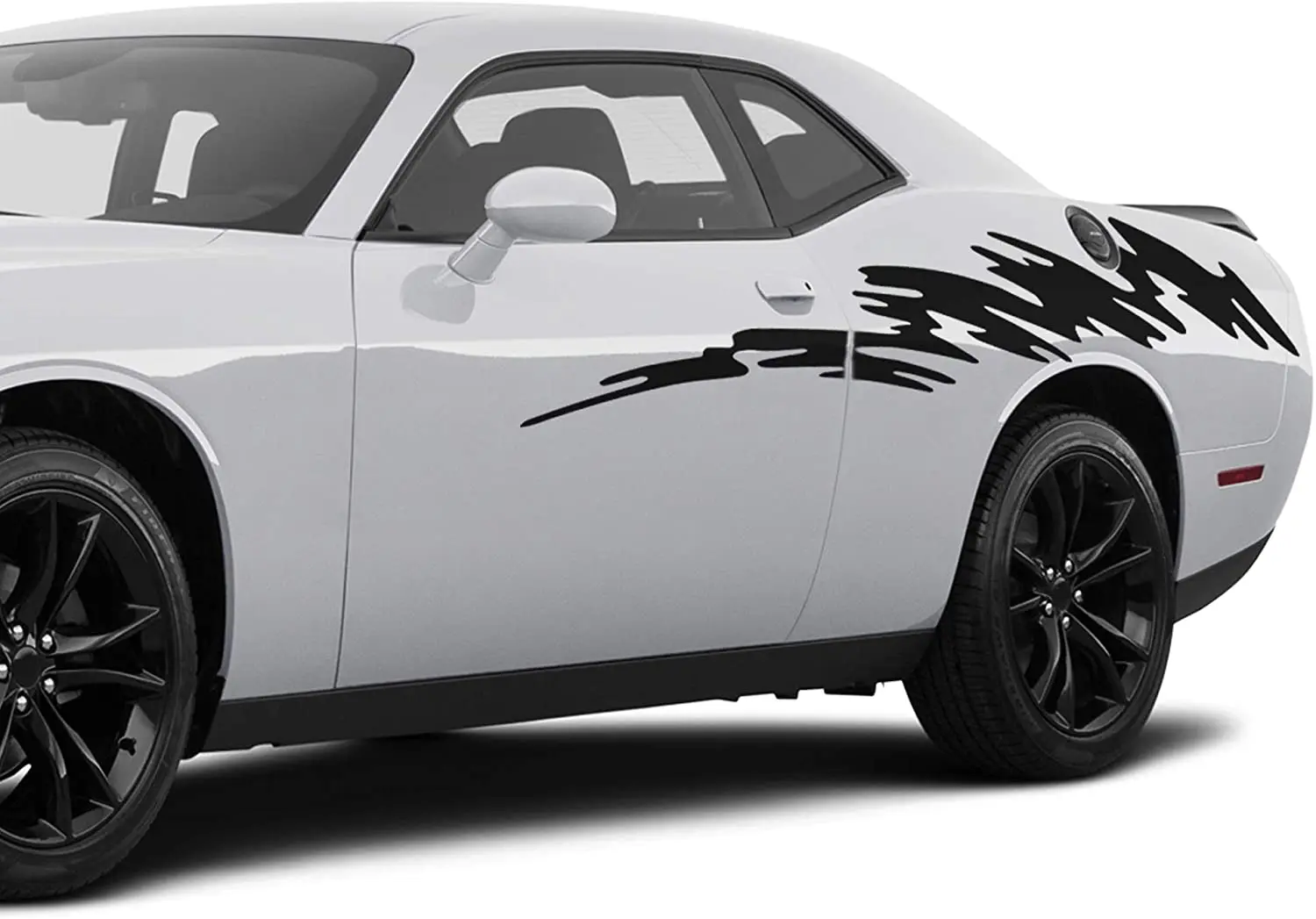 

Side Door Strike Graphics Vinyl Decals Compatible with Dodge Challenger (Black)