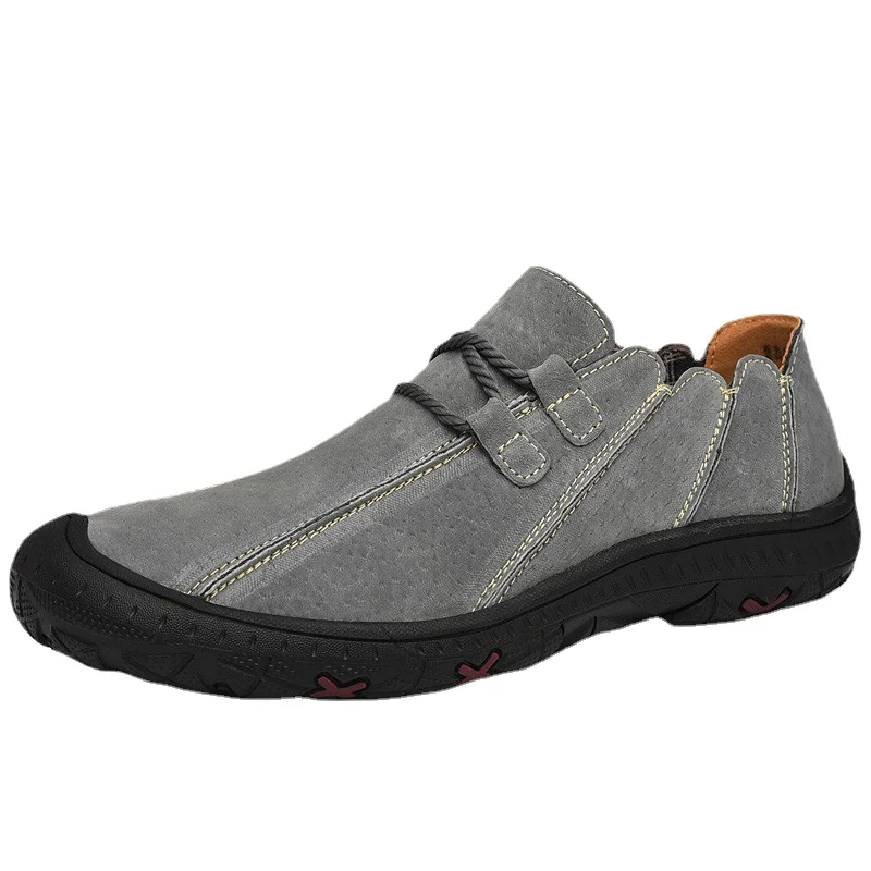 

New Men's Flat Casual Shoes Handmade Genuine Leather Men's Shoes Comfortable Loafers Breathable Moccasins Outdoor Men Sneakers