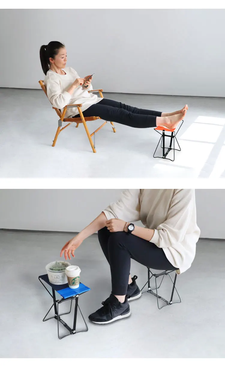 Креативный двухцветный холщовый складной мини-стул японский скетч тренировка на