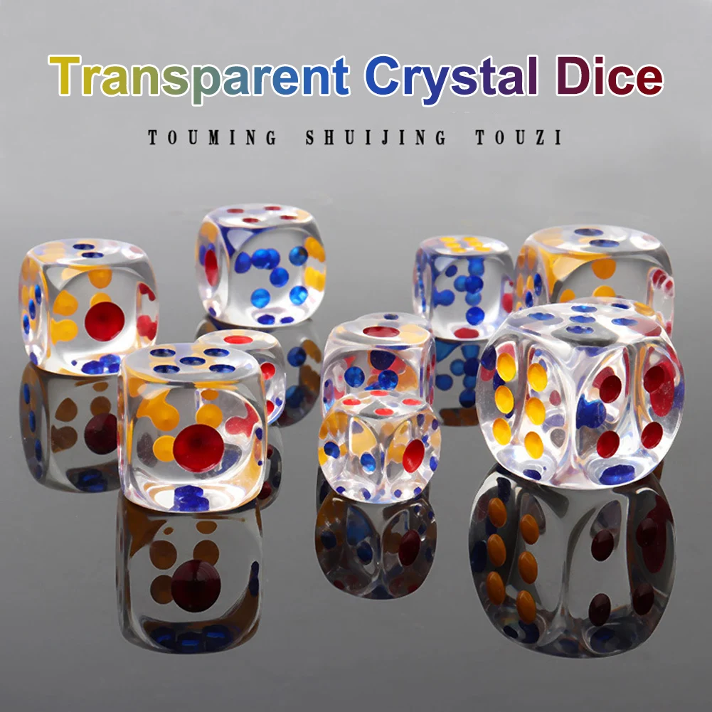 

2PCS/Transparent Dice Large Acrylic Toy Dice Beautiful And Decompressed Dice For Children's Game Party Clear Dice Entertainment