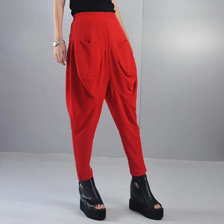 

2022 Summer New Women Casual Loose Harem Wide Leg Pants Female Joggers Streetwear High Waisted Sports Trousers C170