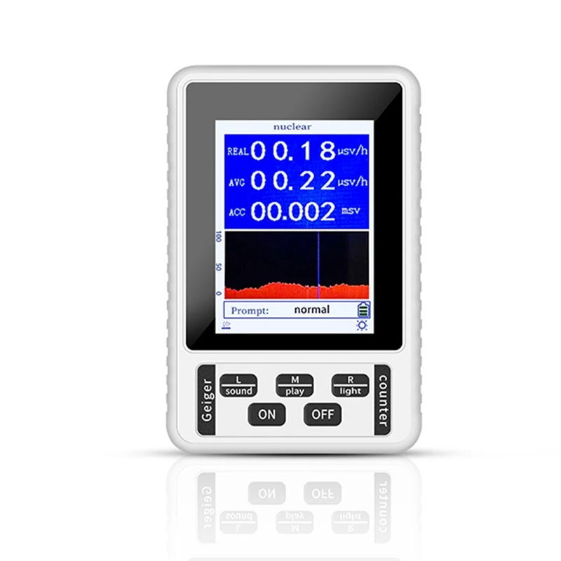 

1 PCS Geiger Counter Nuclear Radiation Detector Real-Time Mean Cumulative Dose Modes Radioactive Tester (White)