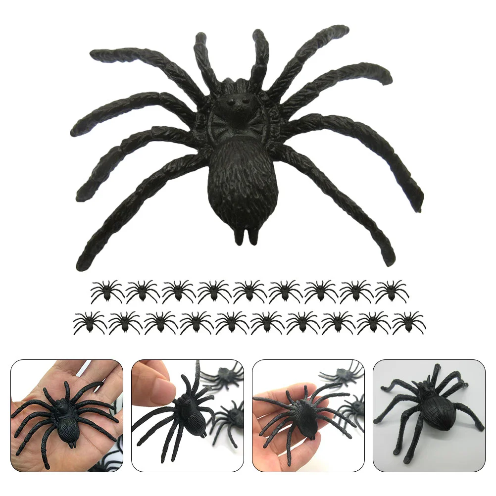 

20 шт., Искусственные черные пауки, 8 см