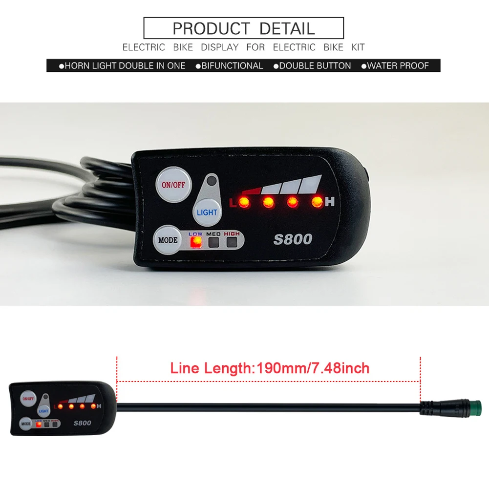 

Pin Waterproof Connector Waterproof Plug LED-S800 Display Display Screen LED Display 36/48V Display Electric Bicycle LED Display
