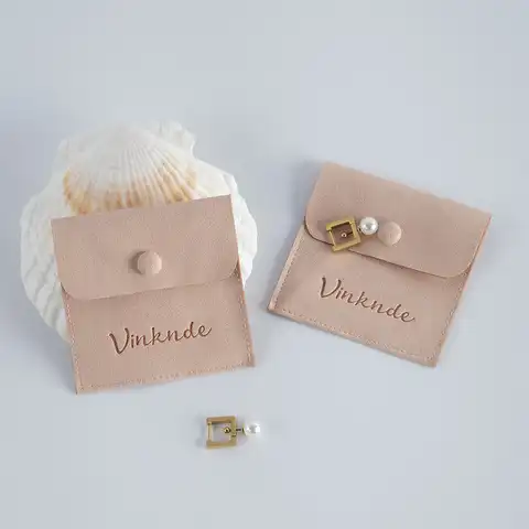 100 women's bag for packaging jewelry, microfiber, buttons, dustproof bracelet, necklace, earrings, rings, organizer, gift p ...