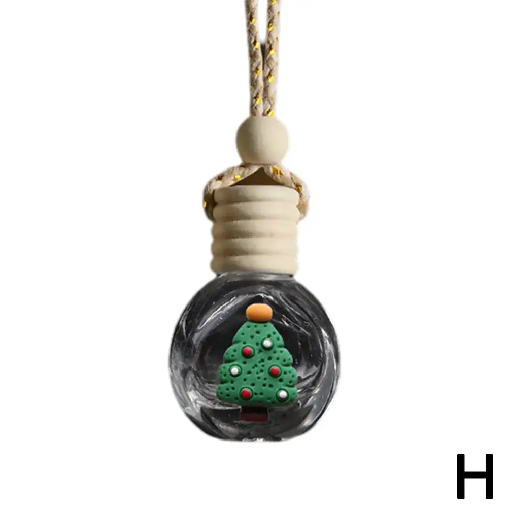 10ml Santa Claus Car Pendant Aromatherapy Christmas Gift Glass Refill Diffuser Empty Bottle Ornament M0y3