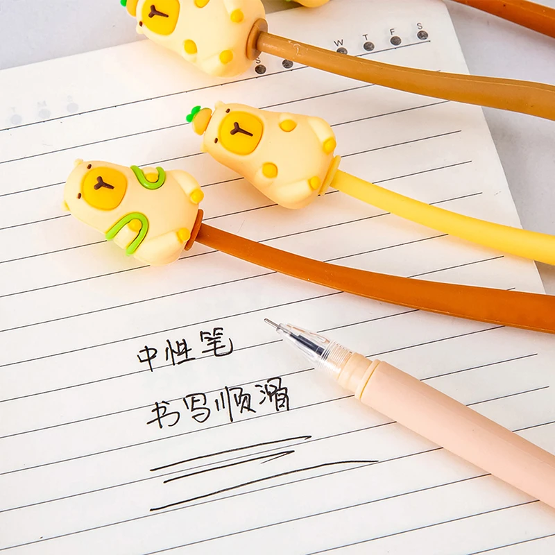 Креативная ручка capyбара кавайные мягкие гелевые ручки милые канцелярские