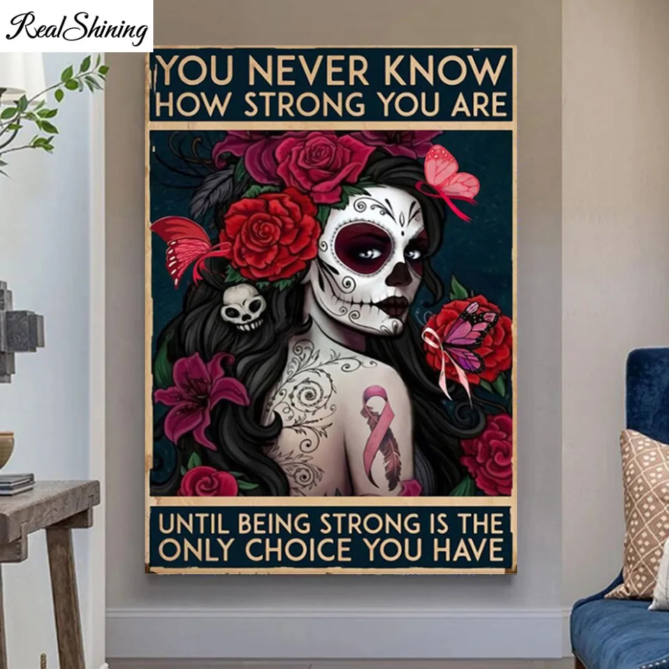 Алмазная вышивка в виде розового черепа бабочки алмазная живопись сделай сам