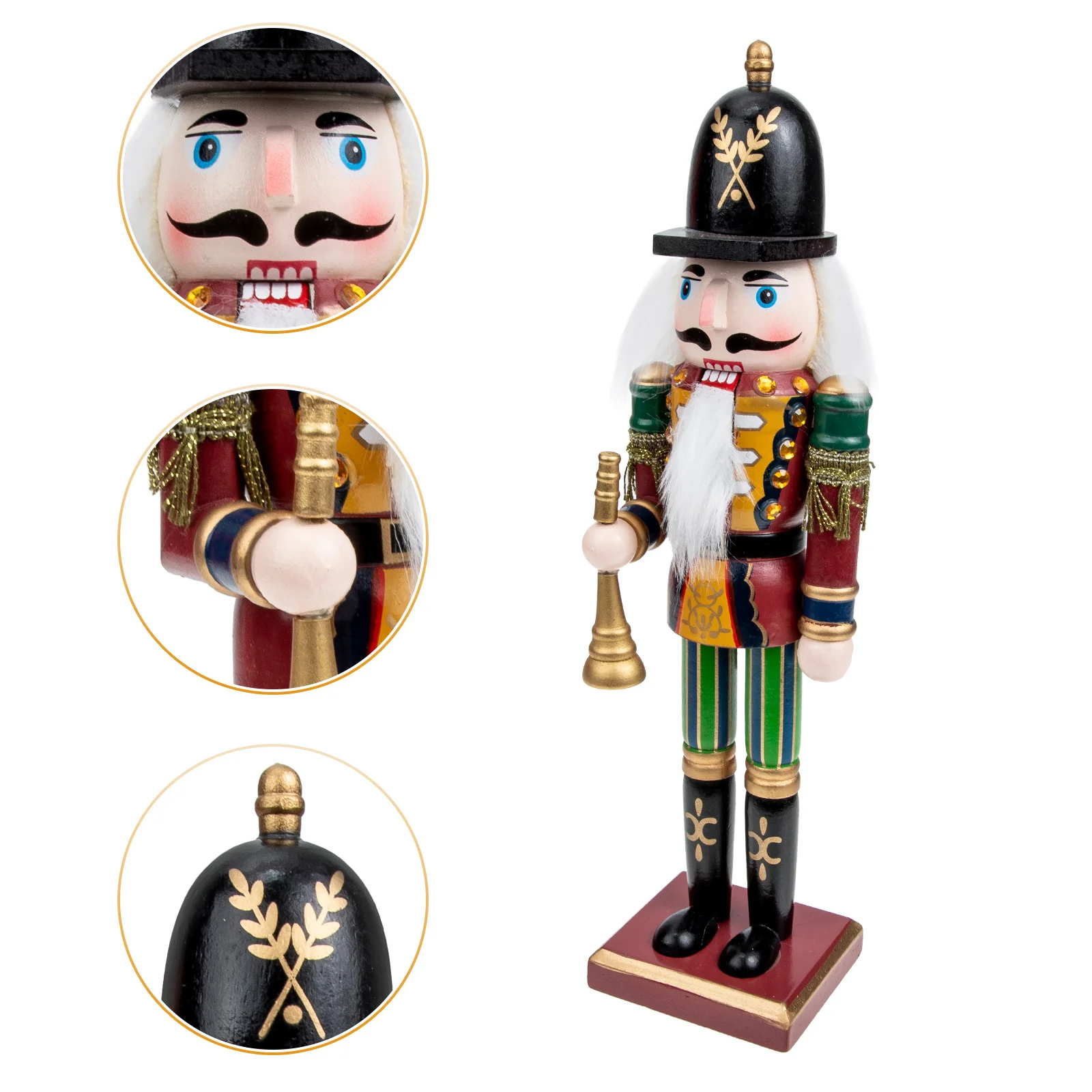 

Christmas Nutcracker Decorations Xmas Table Ornament Baby Festival Desktop Eco-friendly Paint Wooden Carving & storage