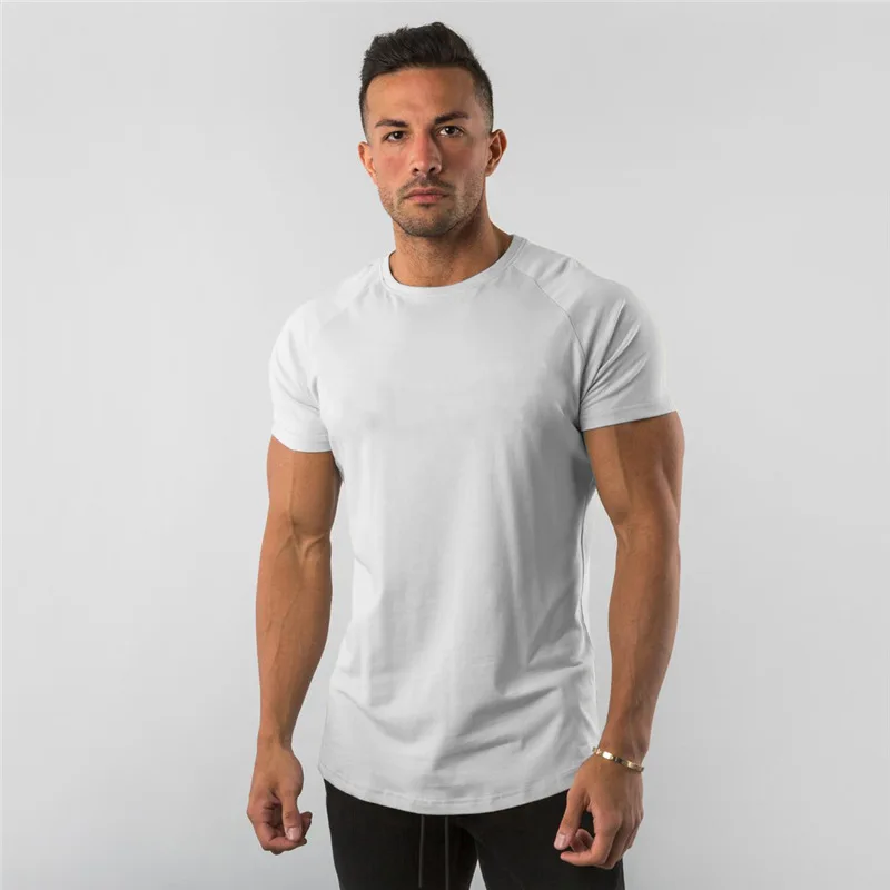 

Men Soild Top White Tshirts For Men Cotton Tees Short Sleeve t-Shirt Casual Blouses Quick Dry Basketball Gym Top Male Clothes