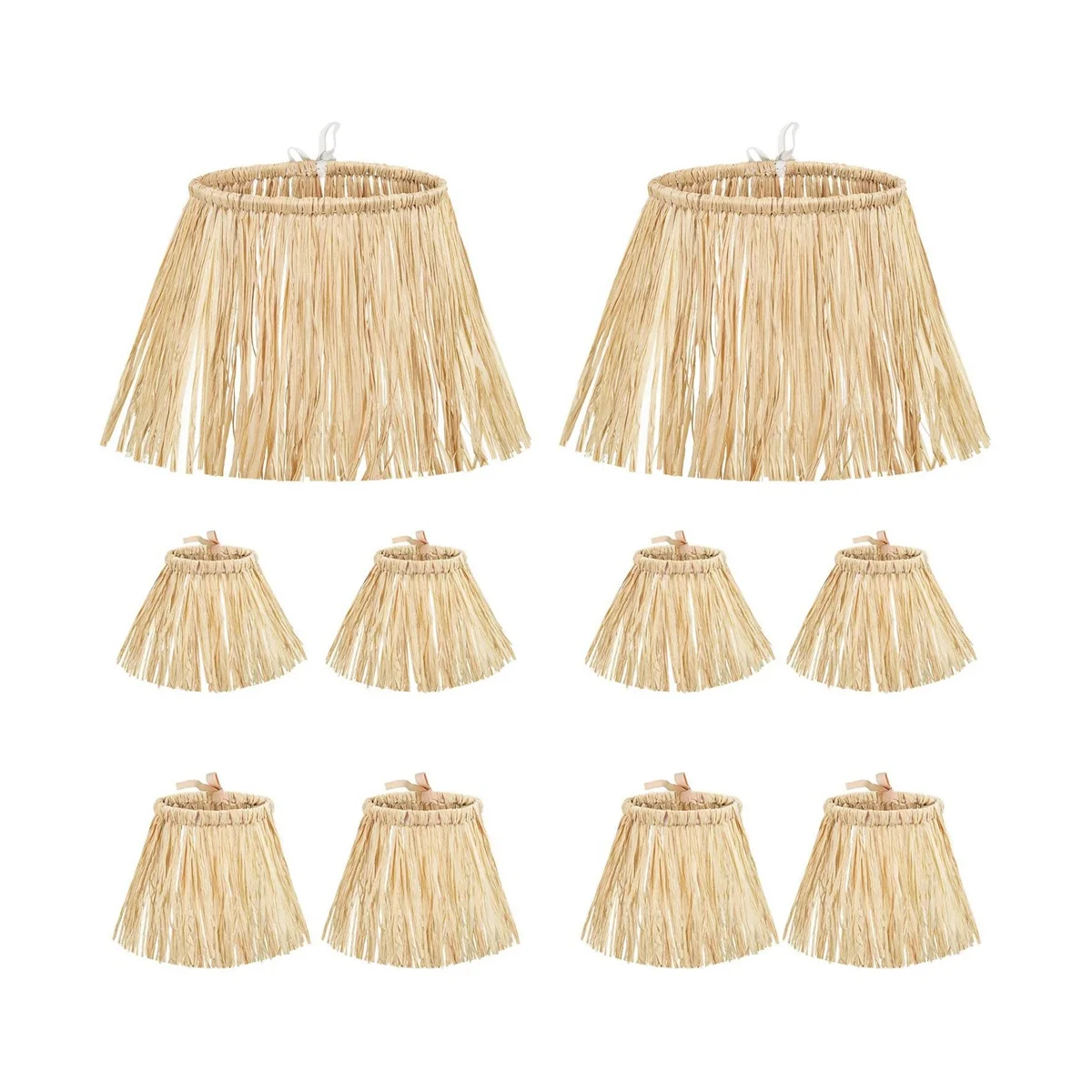 

10 Pieces Scarecrow Straw Kit Raffia Material Scarecrow Costume Accessories Decoration Raffia Neck Arm and Ankle Ties