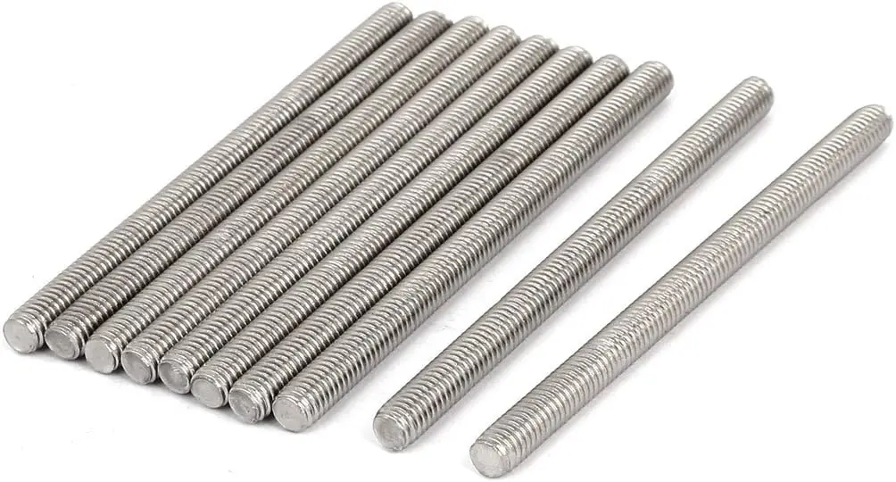 

M6 x 90mm 304 Stainless Steel Fully Threaded Rod Bar Studs Fastener 10 Pcs