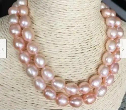 

9-10 mm natural south sea gold pink pearl necklace36"