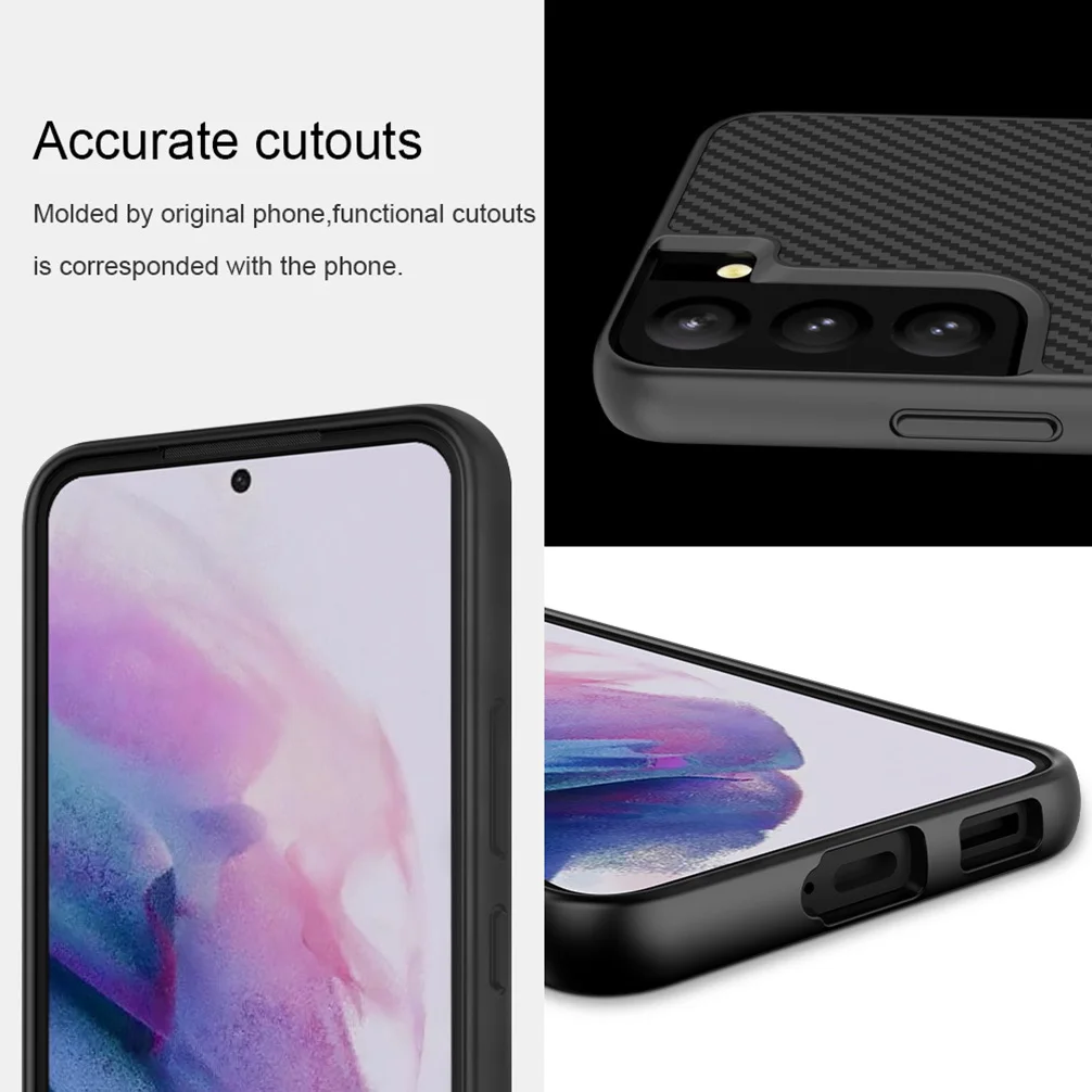 For Samsung Galaxy S22 Case NILLKIN Synthetic Carbon Fiber Case TPU+PC Hard Plastic Back Cover For Samsung S22+ Plus Cover