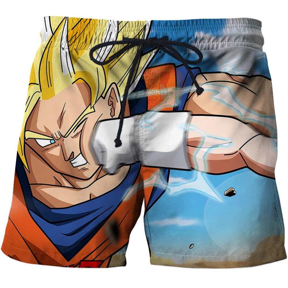 

Мужские шорты с 3D-графикой Goku, летние пляжные шорты в стиле хип-хоп, пляжные шорты с рисунком из аниме для серфинга и пляжа