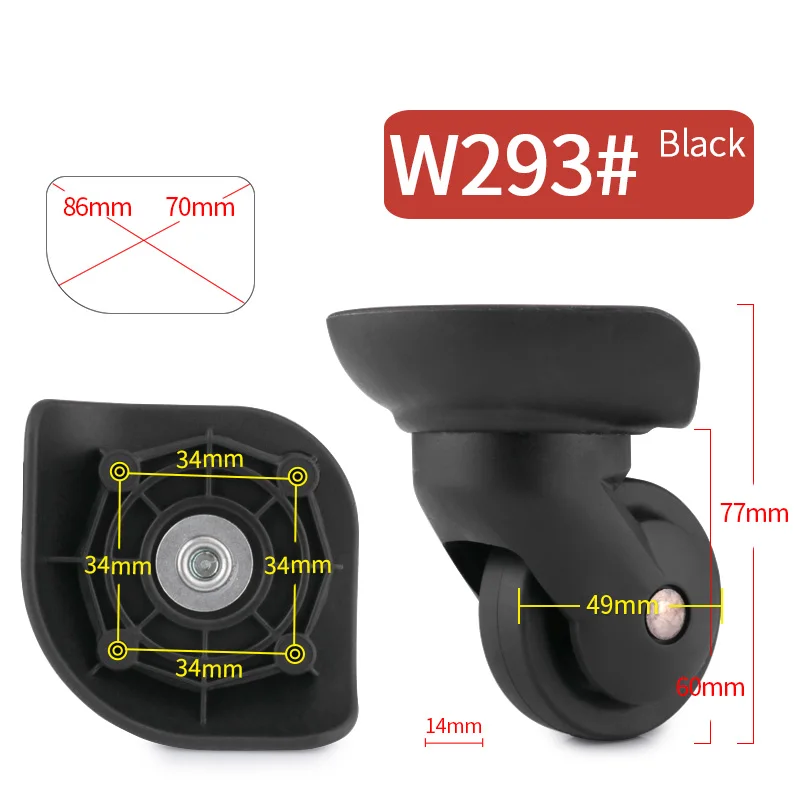 W293 Universal Wheels Trolley Suitcase Business Luggage Universal Wheel Luggage Accessories Repair Shock Absorption Caster