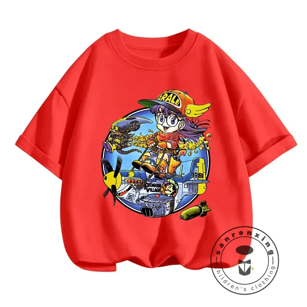 Летние хит с Arale! Модные милые Мультяшные принты для мальчиков и девочек модные