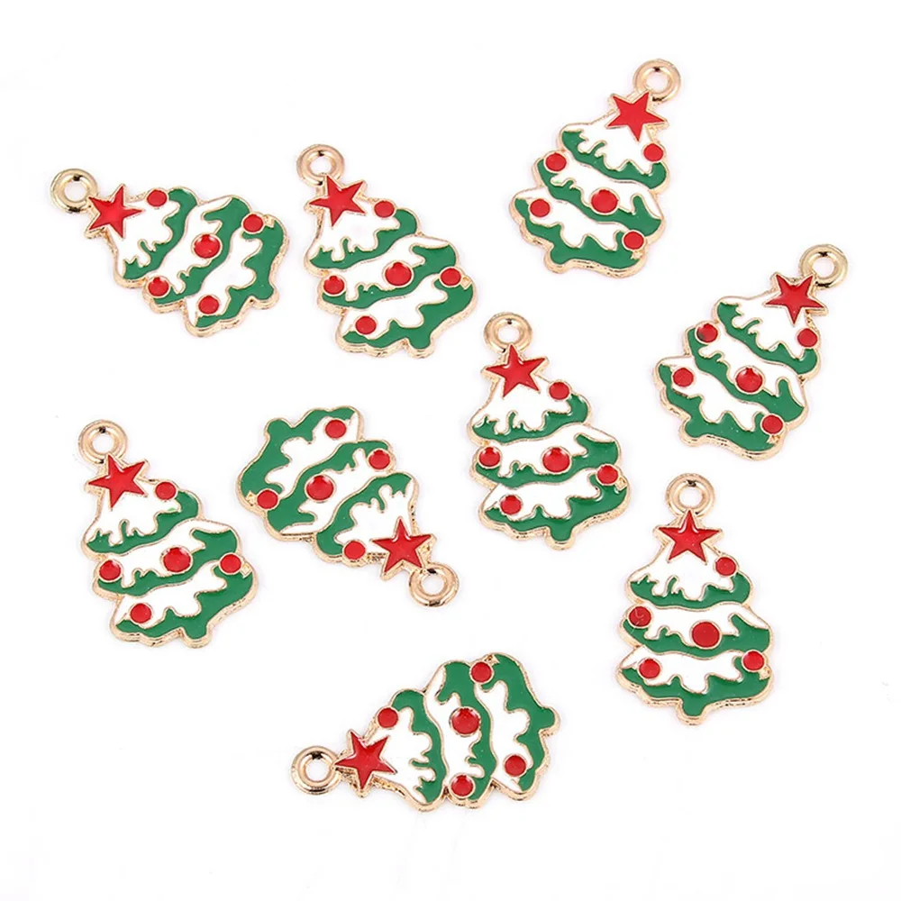 

10 шт./лот эмалевые подвески, украшения для рождественской елки, детский подарок, рождественский кулон для ожерелий, браслетов, серег, изгото...