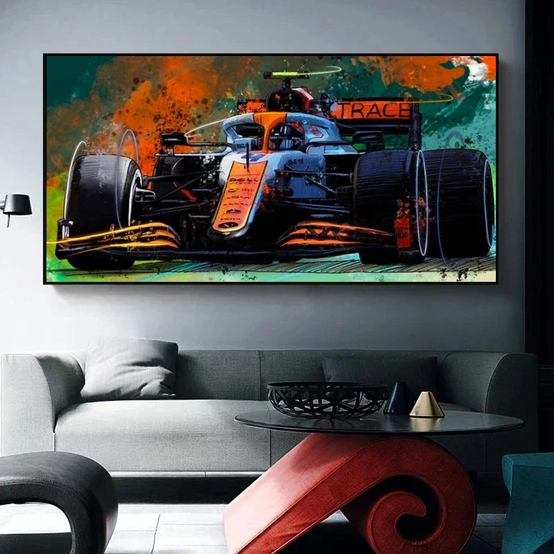Современное Популярное Настенное искусство F1 красочное масло фотография постер