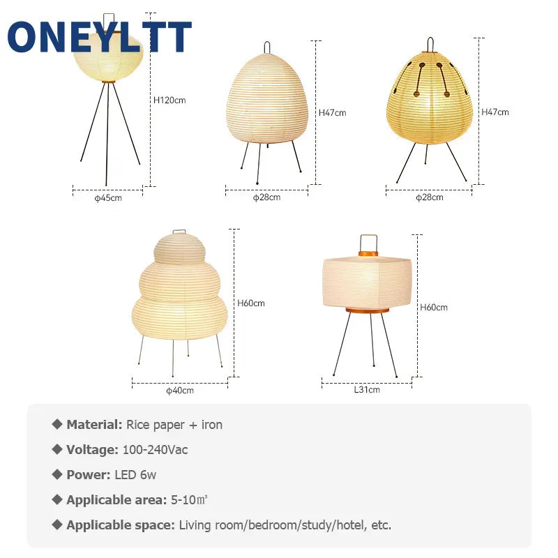 

Japanese Style Tripod Rice Paper Table Lamps for Bedroom Akari Noguchi Yong Lantern Lamp Led Desk Lamp Bedside Living Room Decor