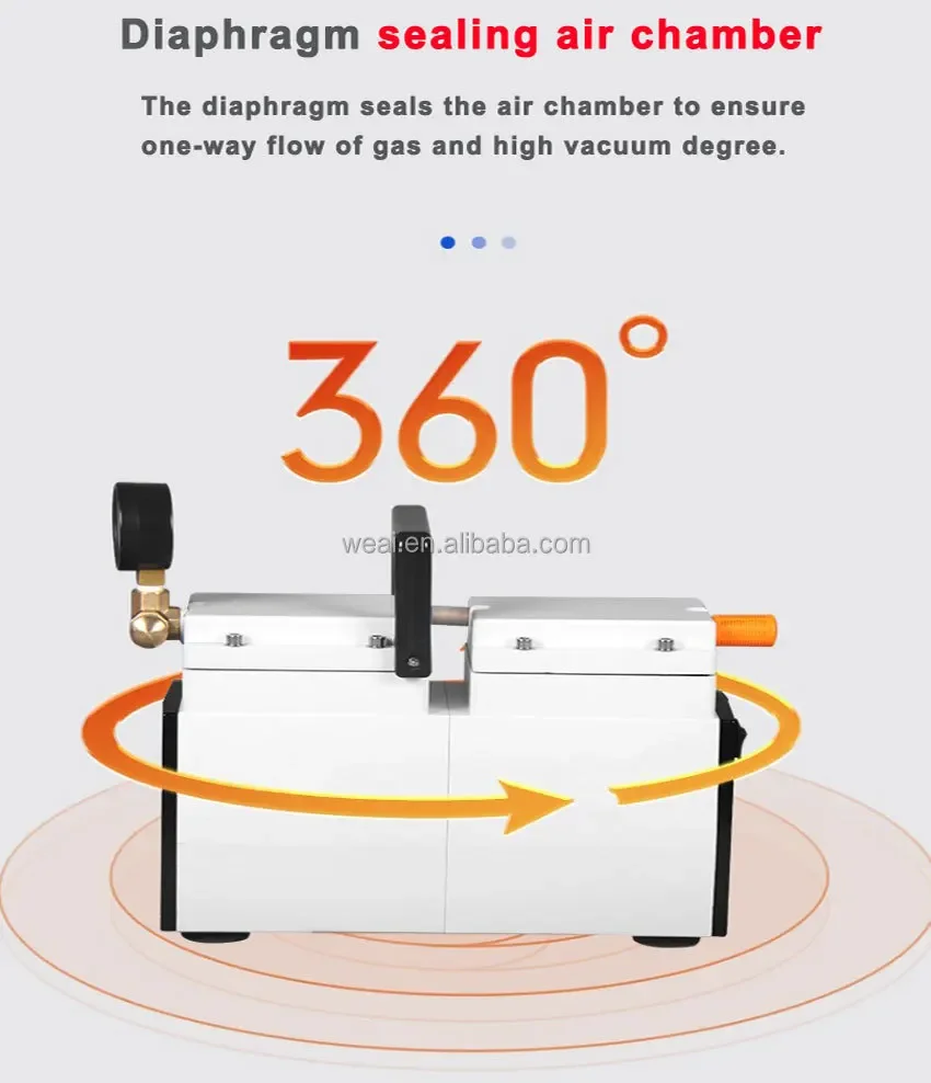 WEIAI лабораторный Медицинский Вакуумный насос 60 л/мин безмасляный диафрагменный