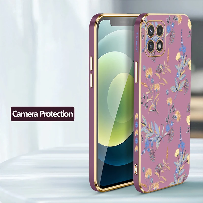 Фото A42 A52 4G 5G Роскошный чехол с цветочным принтом для Samsung Galaxy A22 A32 A52S A72 A7 2018, противоударный силиконовый мягкий чехол №5