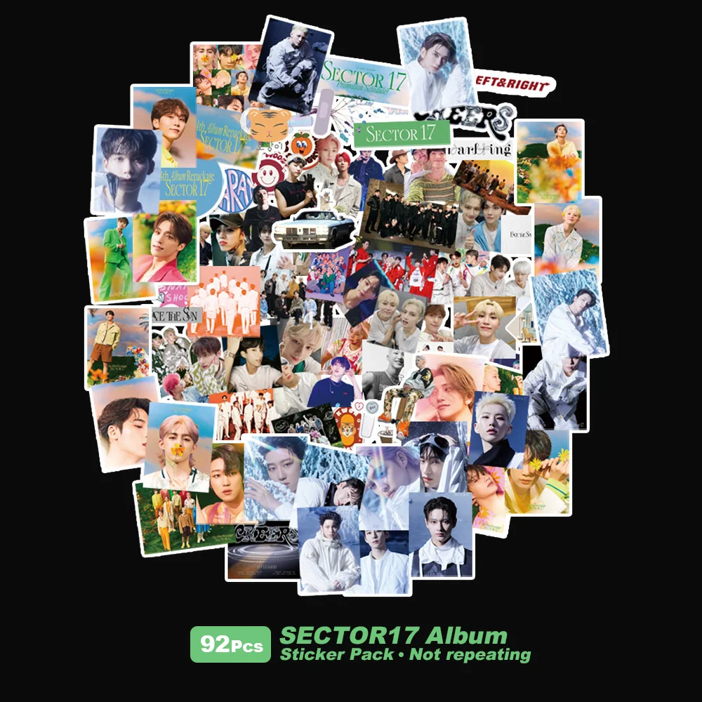 

92pcs/set Kpop SEVENTEEN SECTOR 17 Stickers Lomo Cards New Album ATTACCA High Quality HD Photo Cards Character Sticker