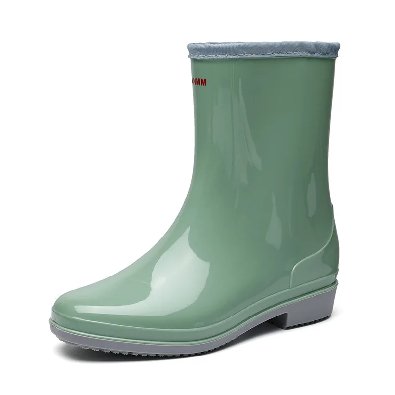 

Mid Tube Rain Boots Women Platform Rubber Shoes Fashion Jelly Pvc Color Rain Shoes 2023 Slip on Boots for Women Waterproof Work
