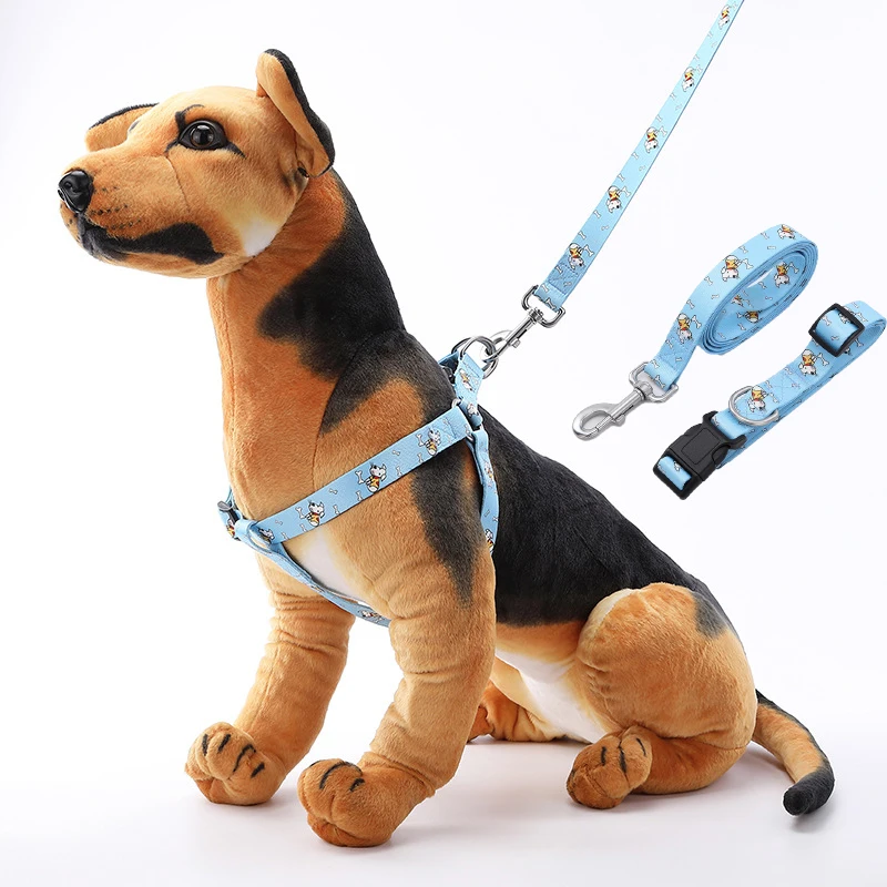 

Pet Dog Sling Cat Leash Collar Set Suitable For Small And Medium-Sized Dogs Polyester Heat Transfer Pet Leash Arnes Gato