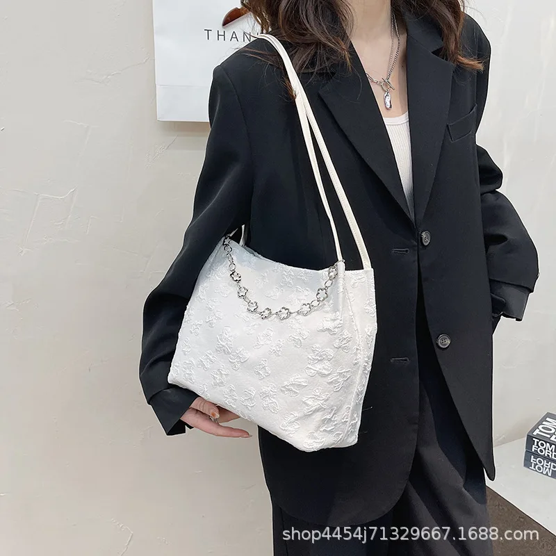 

2022 New Simple Style Fashion Women'S Bag Texture Messenger Bag Casual Shoulder Bag Hot Flower Ladies Bag High-End Bag
