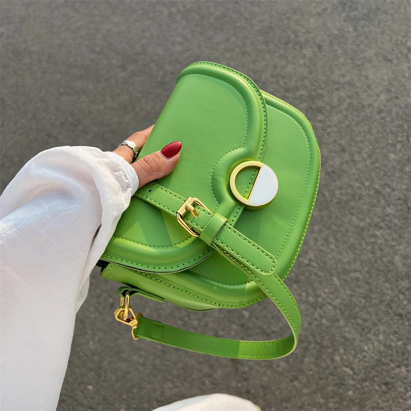 

Small Saddle PU Leather Shoulder Bags for Women 2022 Summer Fashion Crossbody Bags High Quality Handbags Brand Luxury Deasigner