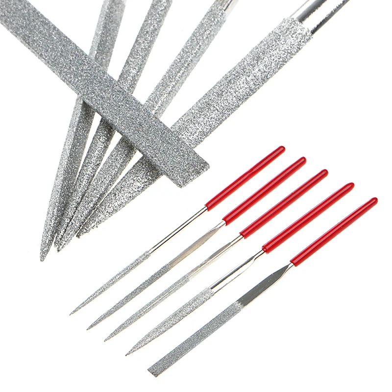 

New 5Pcs Needle Files Kit Carving Jewelry Diamond Glass Stone Wood Craft Tool M4YD