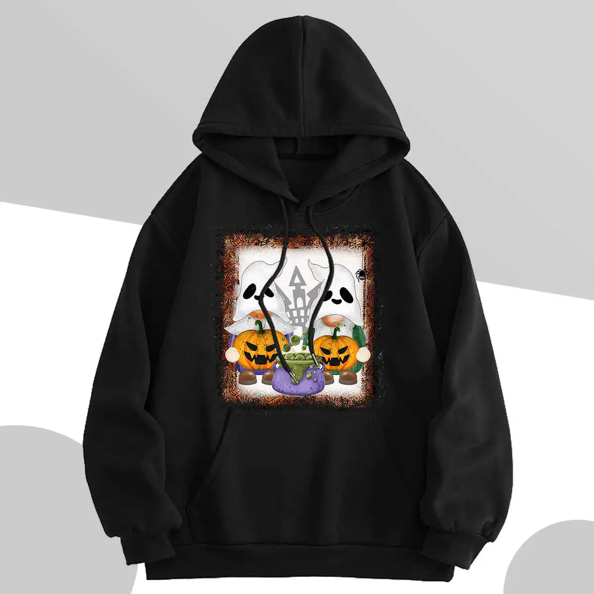 

Autumn/Winter2023 New Fashion Long Sleeve Printed Hoodies Front Pocket Inside Fleece Pullover Sweater Sweatshirts Hip Hop Unisex