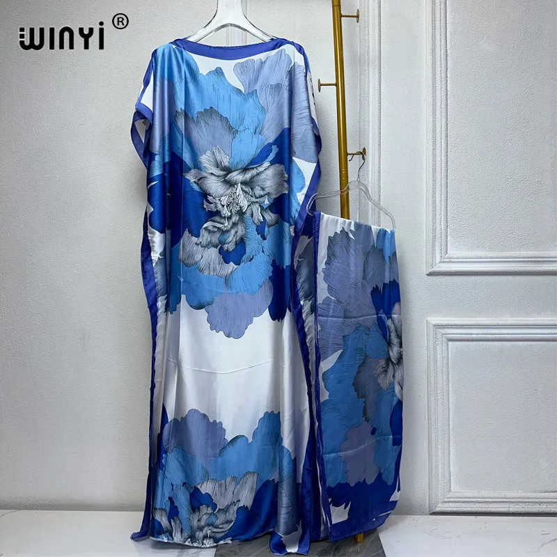 WINYI 2024 Новые африканские женщины Дашики Бохо печать мусульманская женщина Дубай