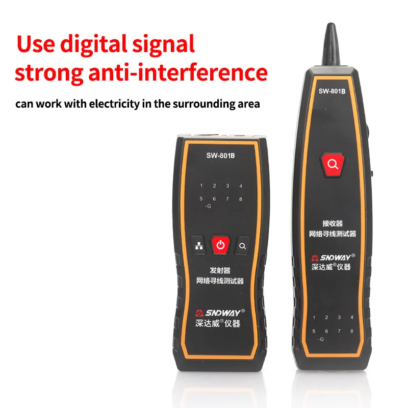 

SNDWAY New Handheld Network RJ11 Locator Ethernet Cable Tracker RJ45 Tester Lan Cable Finder Wire Tracker Line Sequence Indicato