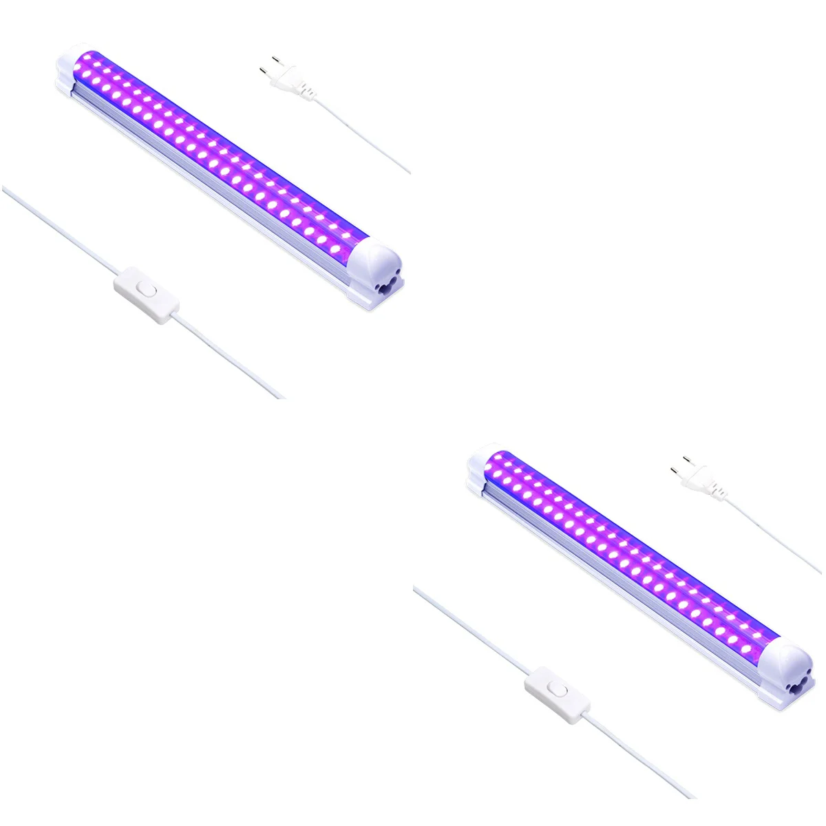 

2pcs KTV Bar LED Curing Light LED Tubes LED Tube Lamp Blacklight Party Ultraviolet Lamp for Bedrooms (Plug)