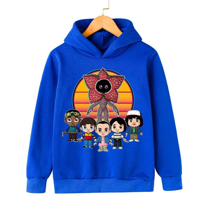 

2022 Stranger Things Children's Hoodie Sweatshirt Coat Hoodie Advanced Stitch Long Sleeve Cotton Top Children's Clothing Boys