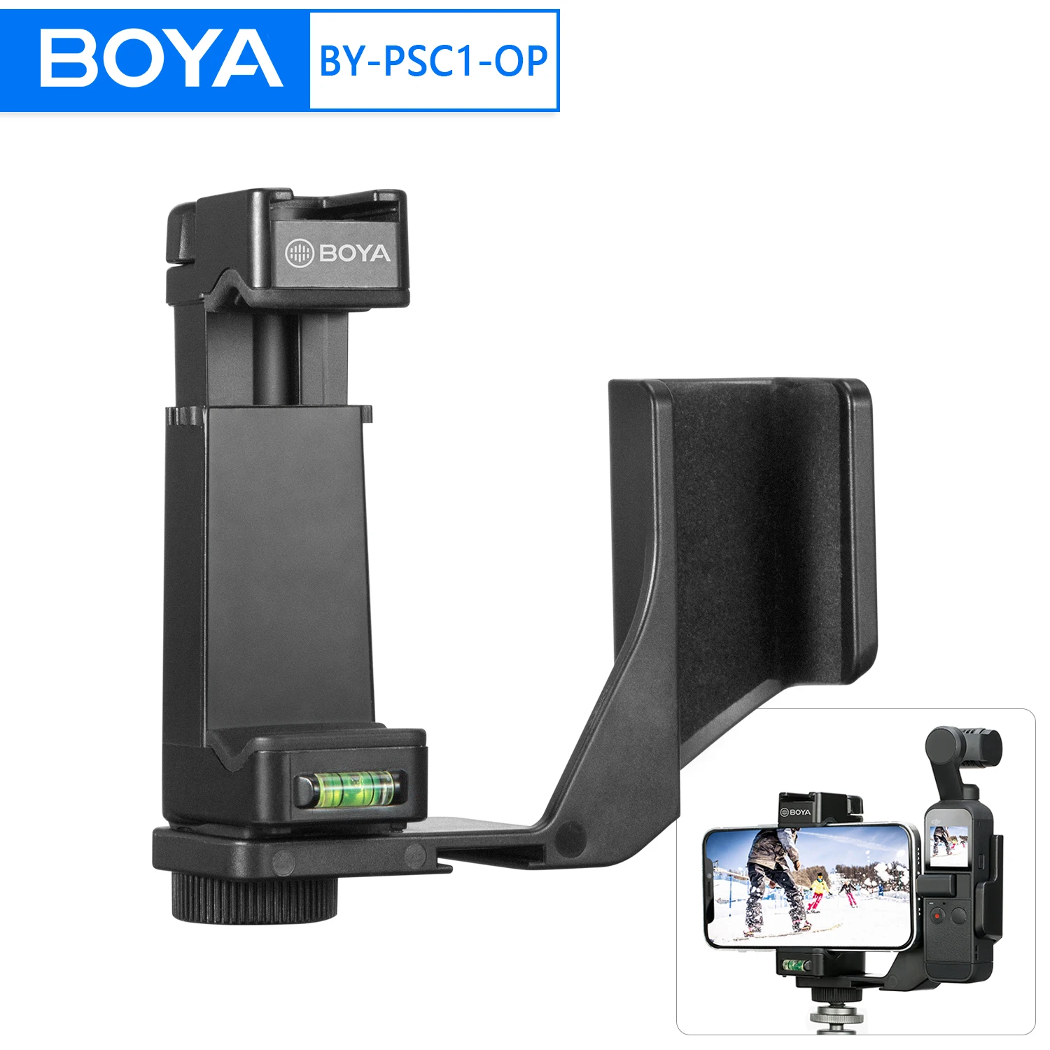 

BOYA BY-PSC1-OP Phone Holder Accessory Smartphone Video Rig with Dual Cold Shoe Mount for DJI OSMO Pocket Vlog Live Streaming
