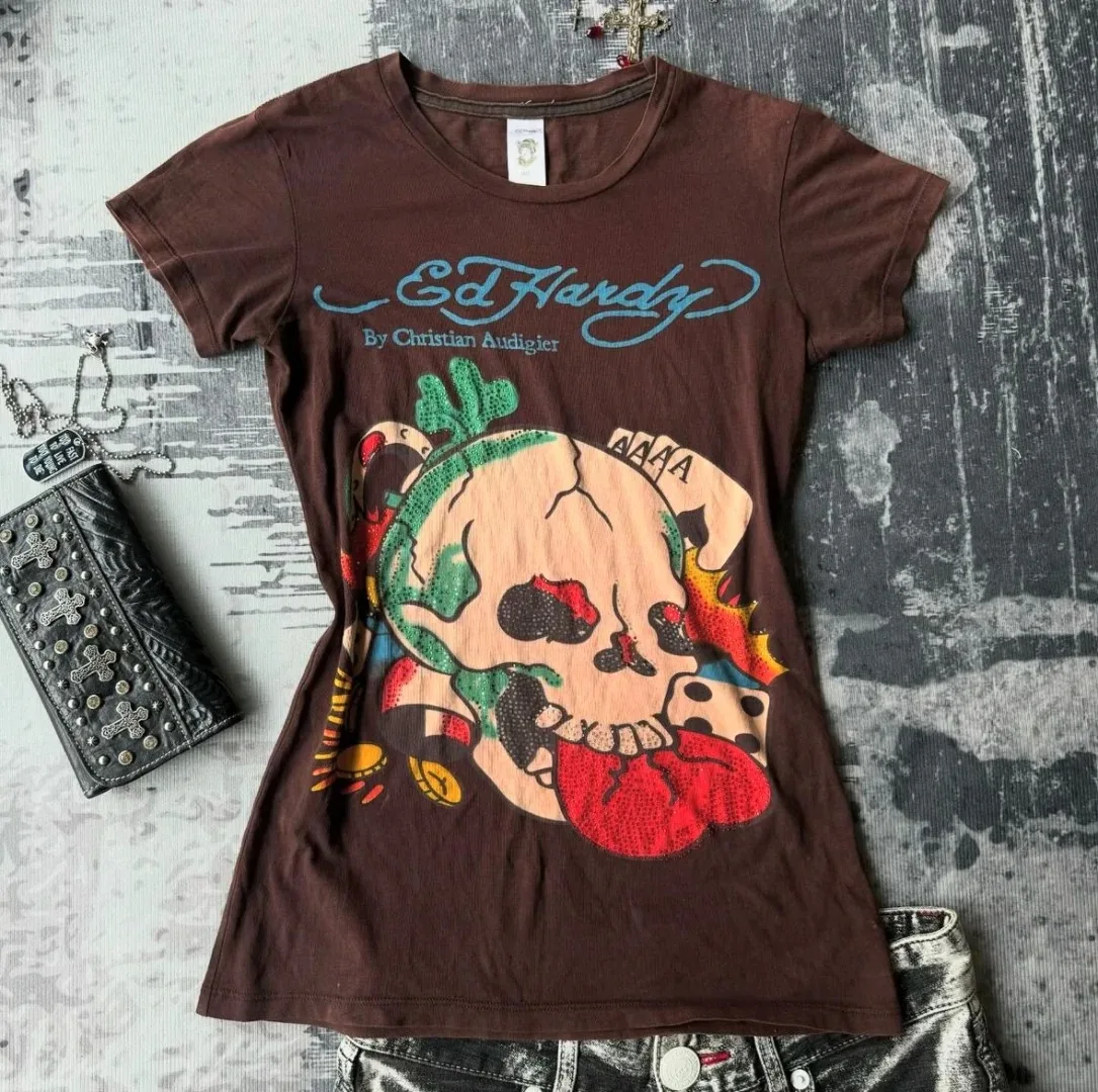 Футболки в стиле панк готика буквенный череп забавный принт летний укороченный