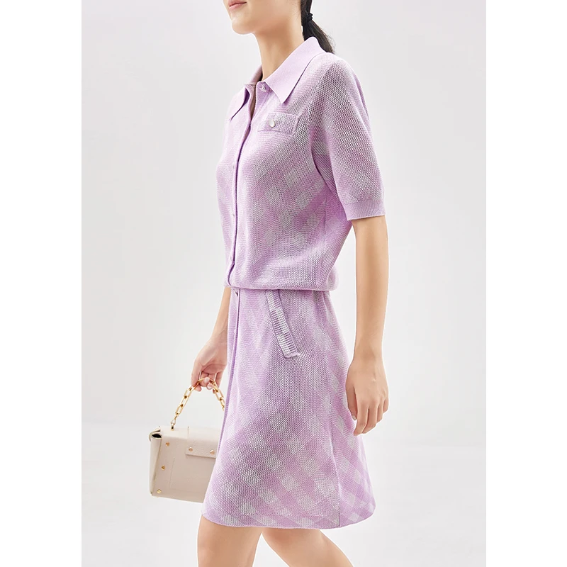 

Vestido Summer 2 Piece Set Preppy Style ModaL Cotton Knitted Fabric Top+ Skirts for Women Elastic Waist Above Knee, Mini