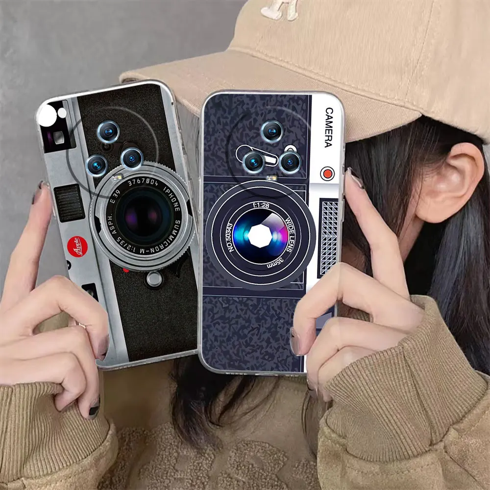 

Clear Phone Case For HONOR MAGIC PLAY 3 4 5 5T 6T X20 X30 X30I X40 X40I PRO Silicone Case Funda Shell Retro Camera Tape Phone