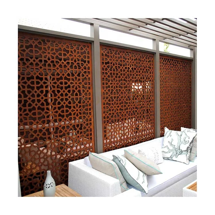 

Customized Laser Cutting Perforated Corten Steel Door And Fence Fence Panel Corten Steel Decorative Products