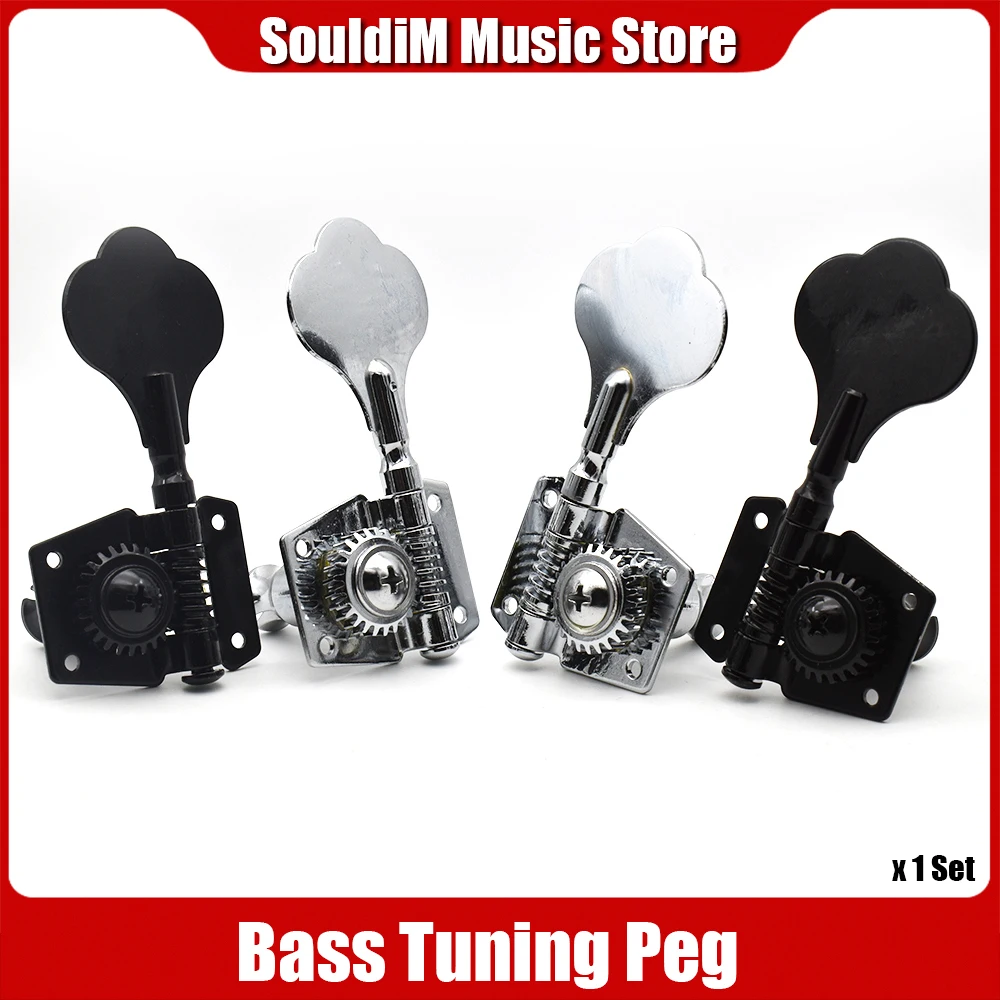 

4R 4L 2R2L Opened Electric Bass Guitar Tuning Pegs Machine Heads Tuners for Bass Chrome Black
