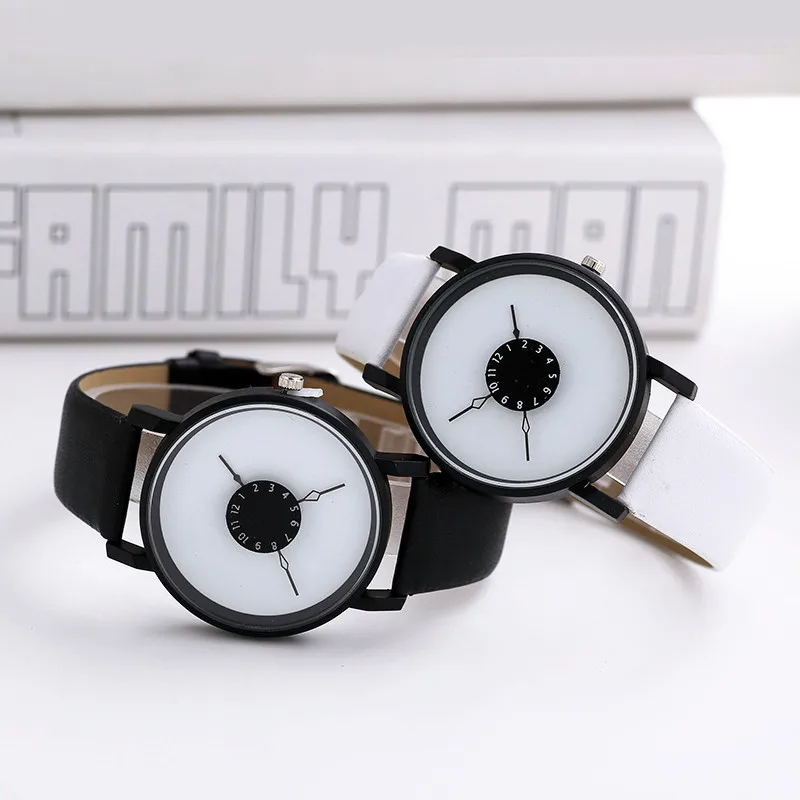 

Women's Casual Quartz Watches Leather Band New Strap Watch Analog Wrist Watch Sleek Creative Without Digital Dial Clock Relogio