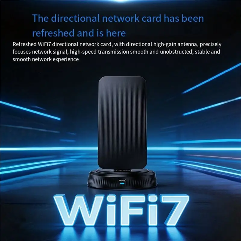 Фото AT82-BE6500M Wi-Fi 7 Адаптер беспроводной сетевой карты 6452 Мбит/с, трехдиапазонный, направленный, дальнего действия, Type-C на USB 3.0, без драйверов №4